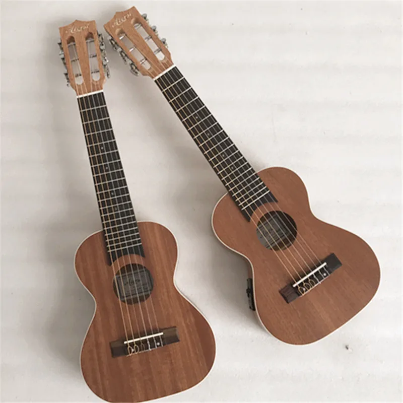 Aiersi бренд Guitarlele 28 дюймов ламинированная КоА 6 струнная Гавайская гитара ukelele - Цвет: GU-028E