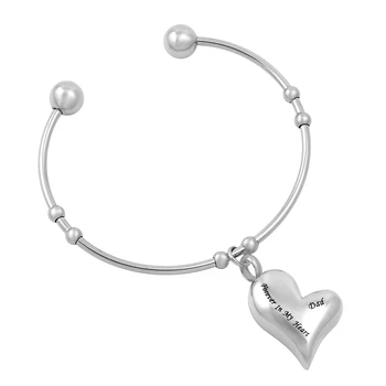 

CMJ5045 Dad Forever in My Heart Memorial Father's Ashes Bangle 316L Stainless Steel Cremation Jewelry Bracelets with Pendant