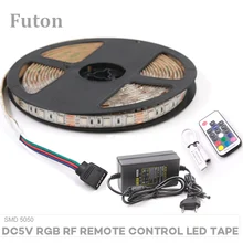 5m DC 5V Wireless RF Remote Control RGB LED Light Strip With Adapter SMD5050 Waterproof Flexible LED Tape For Decoration