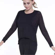 GXQIL, женская рубашка для йоги, спортивный костюм, футболка с длинными рукавами, одежда для спортзала, Женская спортивная майка для фитнеса, укороченная, быстросохнущая, топ для бега