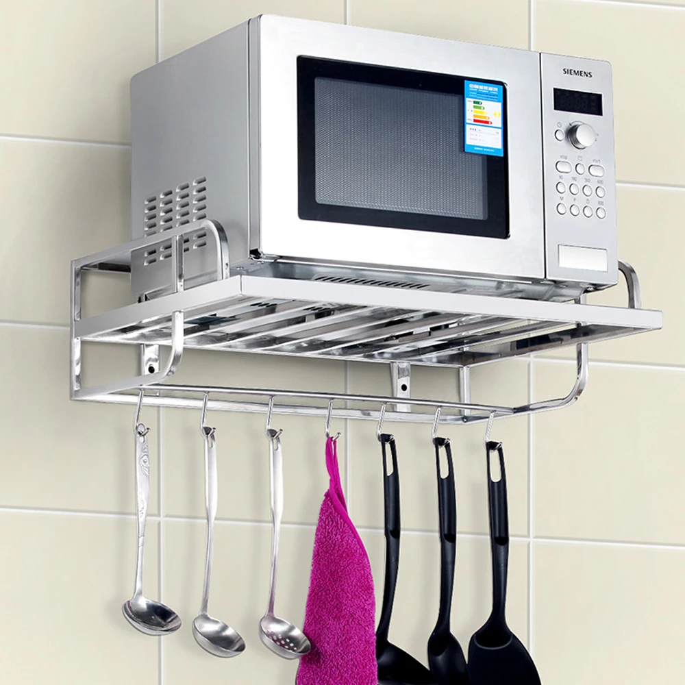  A1 304 stainless steel microwave oven rack kitchen rack wall hanging oven bracket kitchen wall hang - 32913659169