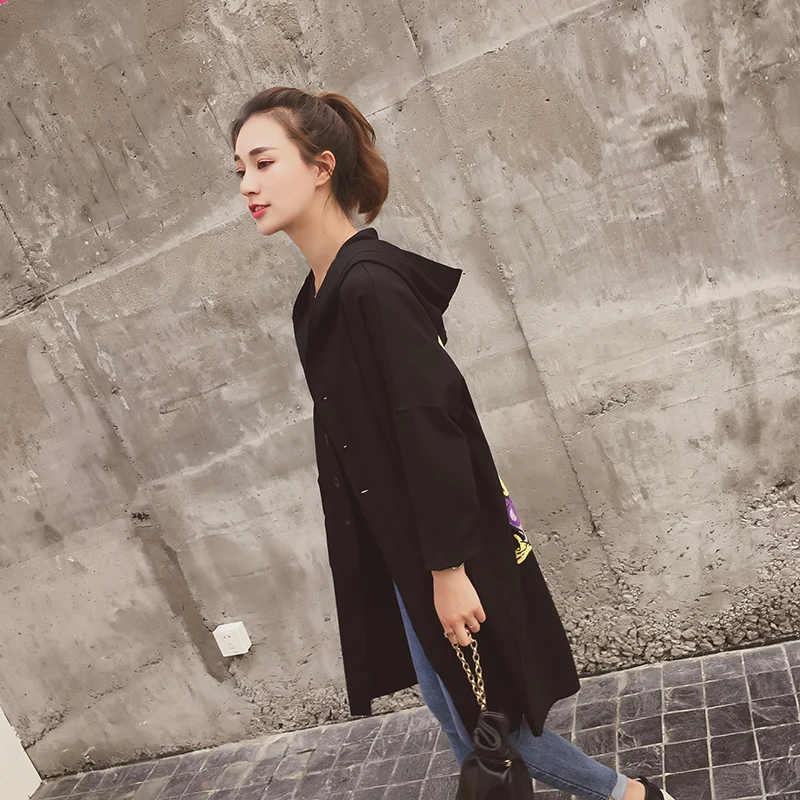 En 2018 Poussière Han Chic Nouvelle Lulu Automne Longue De Black Manteau Court Et Femmes La Joker Printemps Édition Au ztxfnq