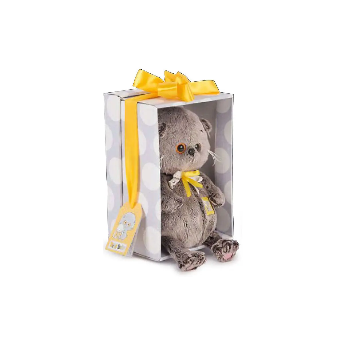 Мягкая игрушка Budi Basa Кот Басик Baby в желтой курточке в китайском стиле, 20 см