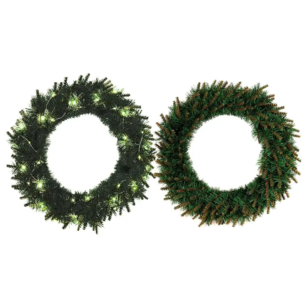 

Christmas Green Wreath Decoration Door Hanging Home Window Shopping Mall Hotel Decoration Pendant Wall Window Party Decor Tools