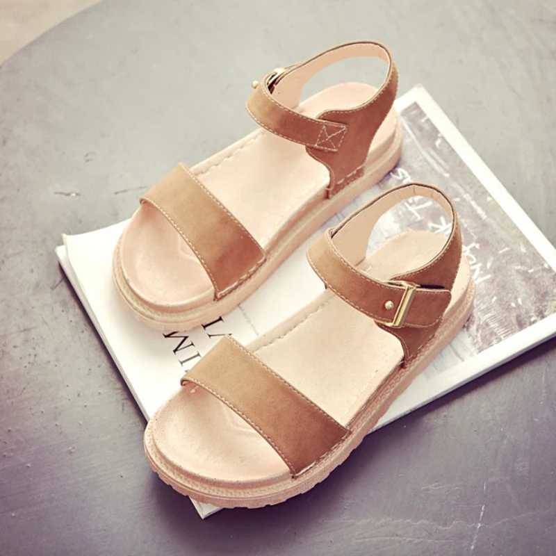 Женские сандалии 2019 модная повседневная Летняя обувь из искусственной кожи