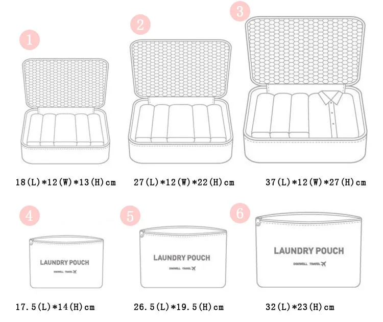 Набор из 6 сумок для путешествий, семейная одежда, обувь, нижнее белье, косметичка, Коробка Для Хранения Туалетных принадлежностей для кемпинга, спорта на открытом воздухе