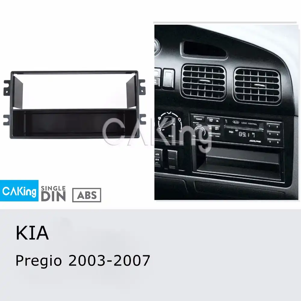 Single Din Car Fascia Radio Panel For Kia Pregio 2003 2007 Dash Kit Install Mount Plate Bezel Adapter Console Facia Cover Trim