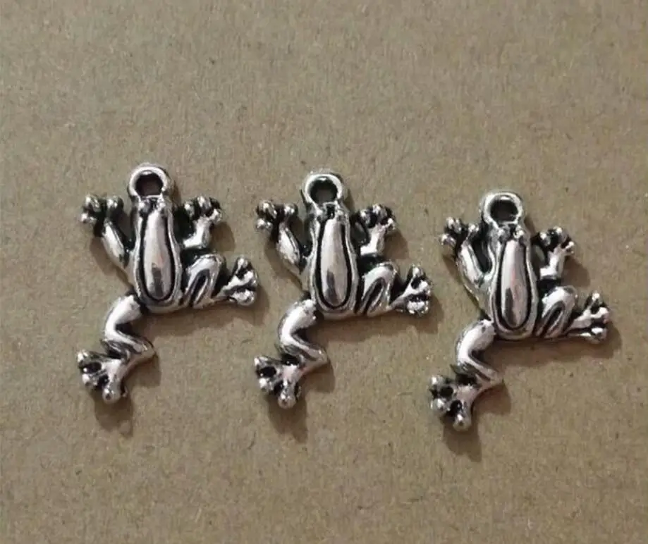 10 Frog Charms Antiqued Silver Frog Charms Wholesale Silver Charms 