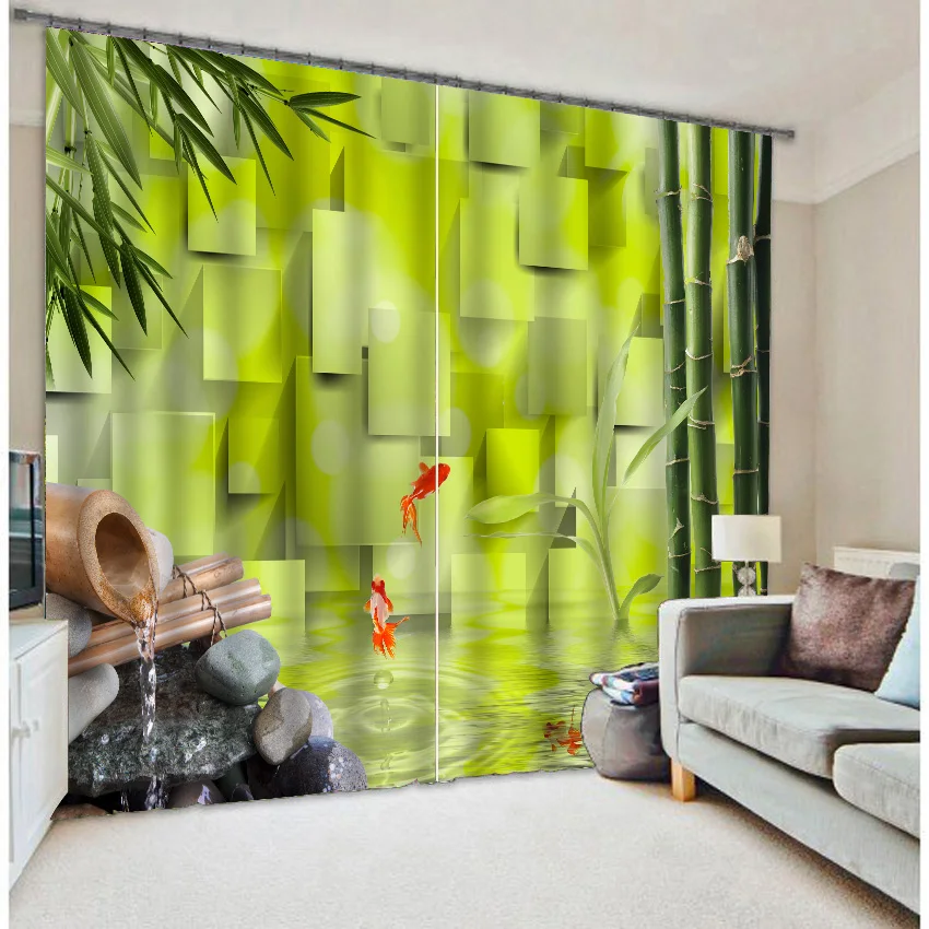 

Lucky Bamboo child gorgeous 3d three-dimensional printing jade curtains