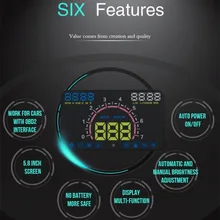 New 5.8-Inch OBD II Universal Hud Head Up Display Windshield Projector Hud Projector OBD2 EUOBD Car Driving Speed Meter Hot Sale