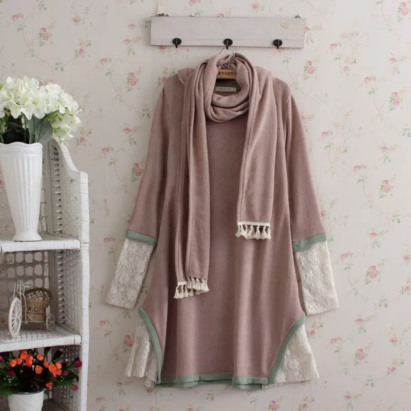 

Autumn winter vintage hippie boho patchwork tunique ladies dresses robe longue Harajuku lolita mori girl long wool crochet maxi