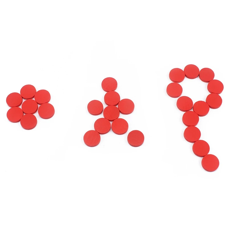 Montessori Materials Kids Wood Toys 55Pcs Red Counters Learning Mathematics Wooden Chips Baby Toy Preschool Brinquedos Juguets Montessori Materials Kids Wood Toys 55Pcs Red Counters Learning Mathematics Wooden Chips Baby Toy Preschool Brinquedos Juguets