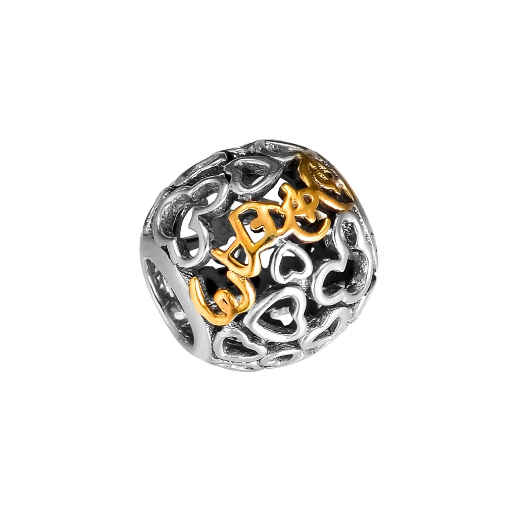 

100% 925 Sterling Silver Openwork Mouse Hearts Charm Fit for Women Making Brand Jewelry Snake Chain Bracelet mouse hevit Charm