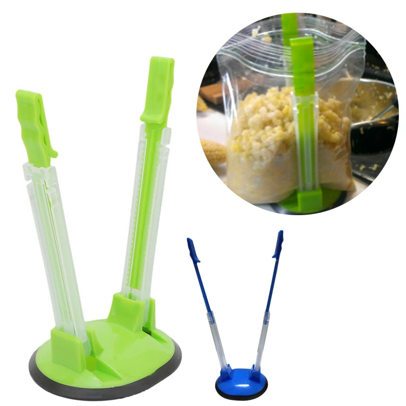 Adjustable Non Slip Ziplock Storage Bag Holder Clip Handsfree Plastic