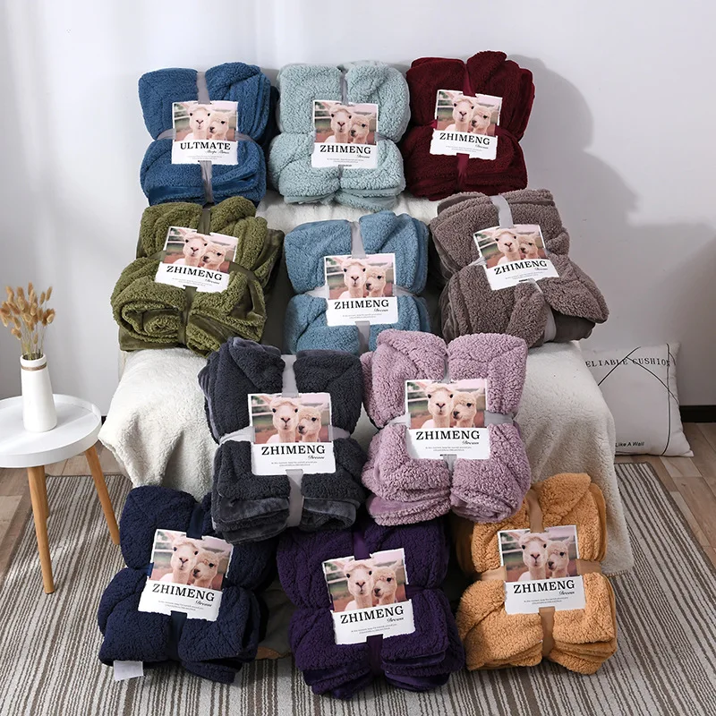 

New Arrival Super Soft Fluffy Embossed Red Fleece Blanket Throw Thick Warm Sofa Autumn Winter Lamb Blankets On The Bed
