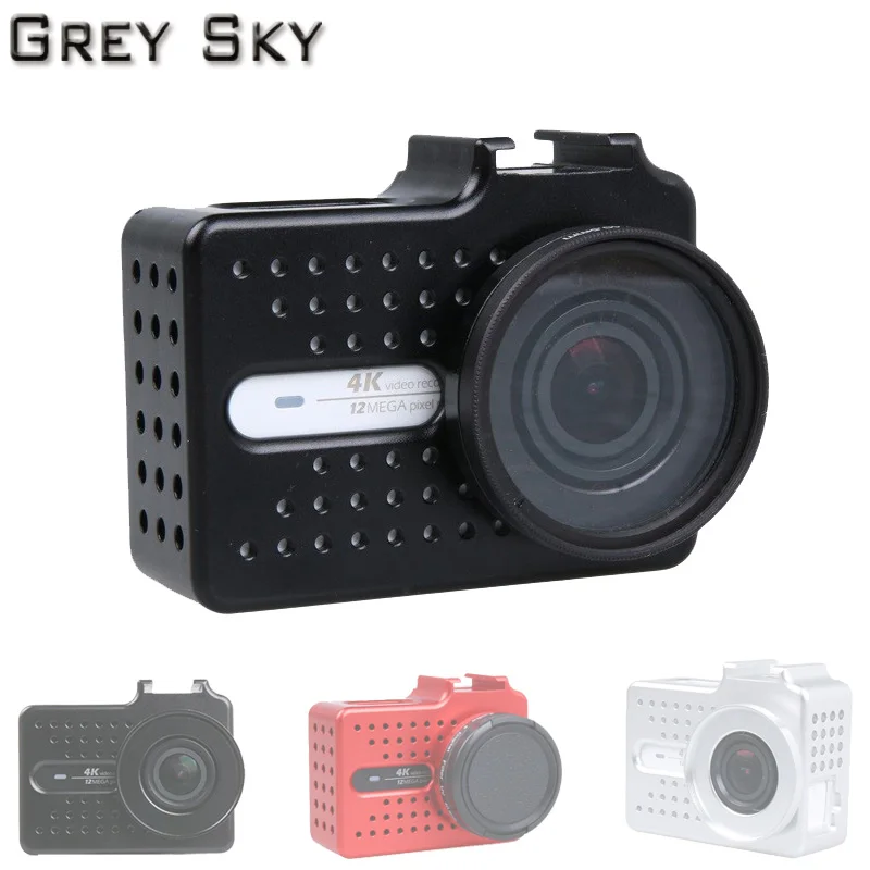 

len UV filter + Aluminium Alloy Metal Frame Protective Case for xiaomi yi 2 xiaoyi Xiao Yi 4k action camera accessories
