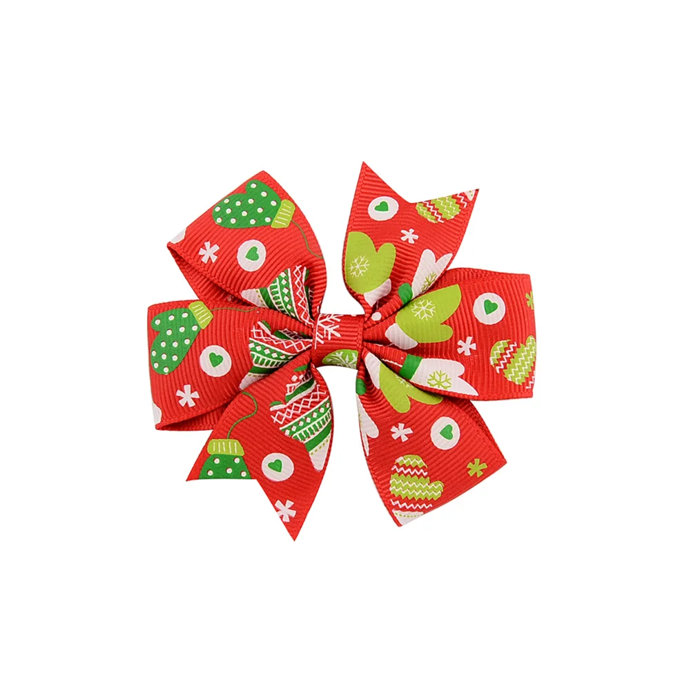 

6styles Boutique Christmas Hair Bows Alligator Clips For Babies Toddlers In Pairs Baby Girl