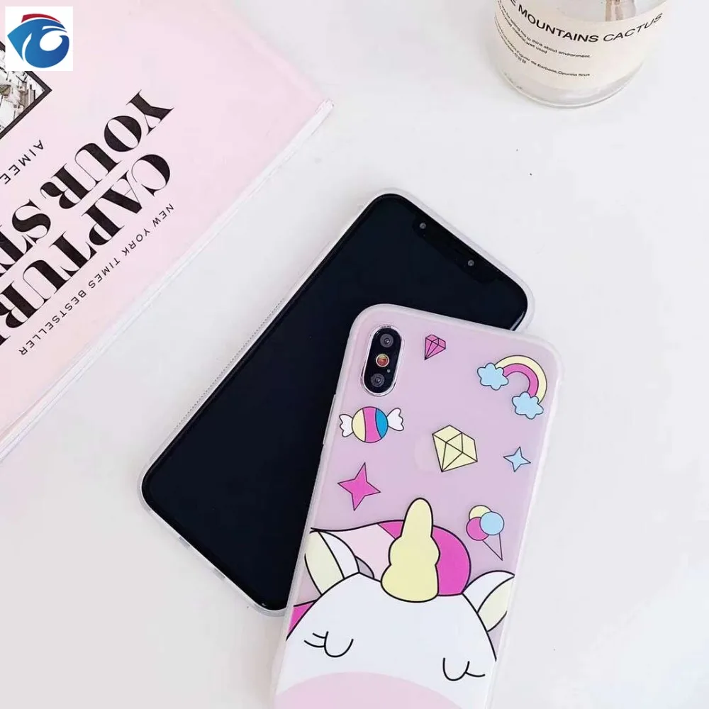 HUANQING Cute Cartooon Unicorn Phone Case For iphone X XR XS Max Case for iphone 6 6s 7 8 plus Cover Rainbow Fashion Soft Case09