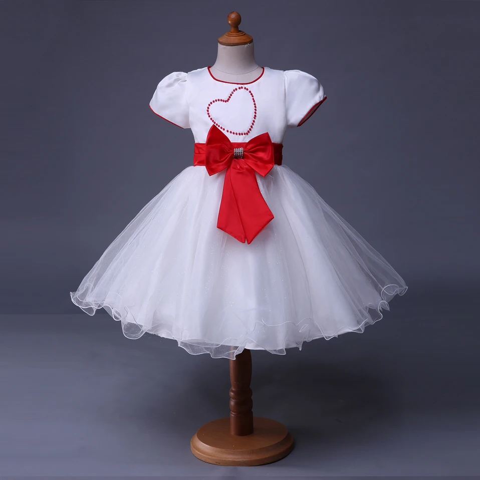 Новое платье для свадебного торжества для причастия Белые Платья с цветочным рисунком для маленьких девочек одежда для детей GD40418-2