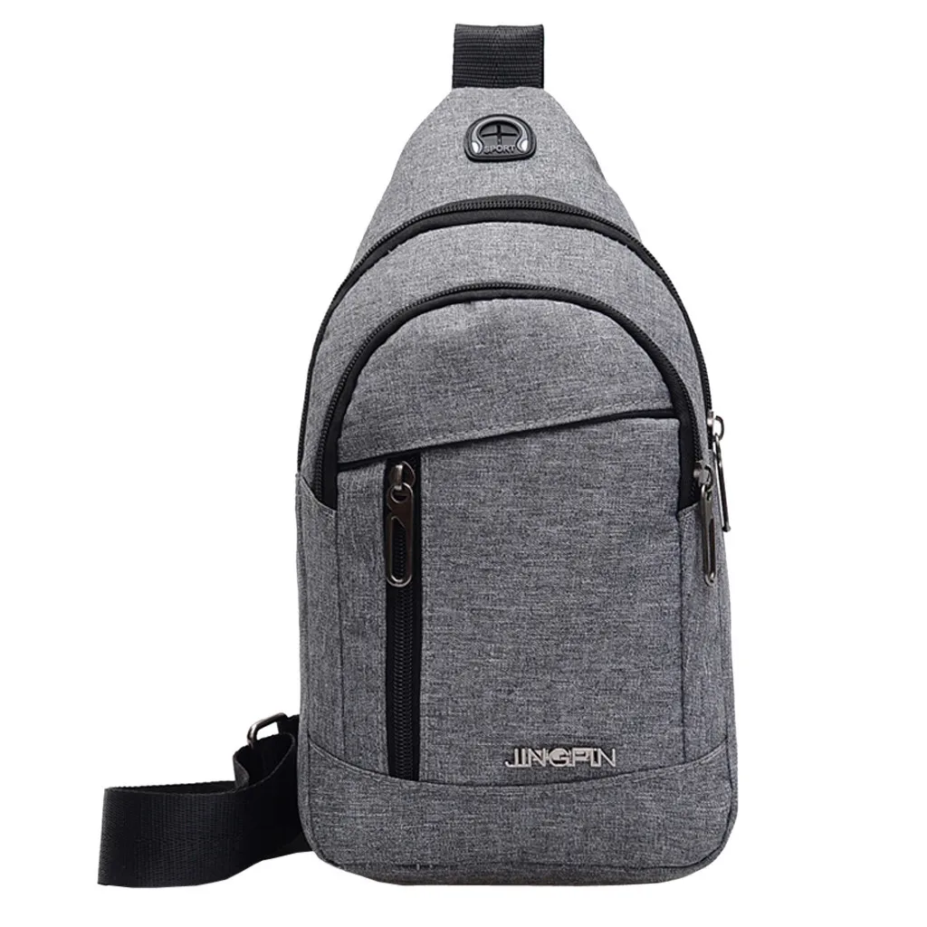 Новая мужская сумка через плечо нейтральная Спортивная оксфордская ткань сумка через плечо нагрудная сумка поясная сумка - Цвет: Gray
