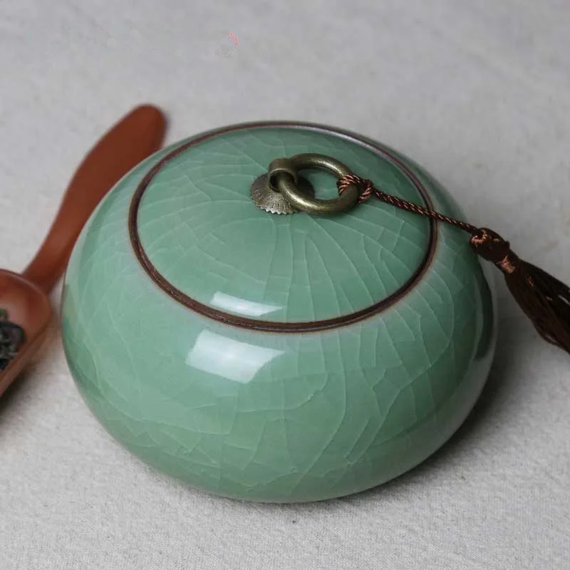 Chinoiserie Style Ceramics Tea Canister Tea Sugar Spice Storage Jar Porcelain Jars Spices Storage Tank Bottle