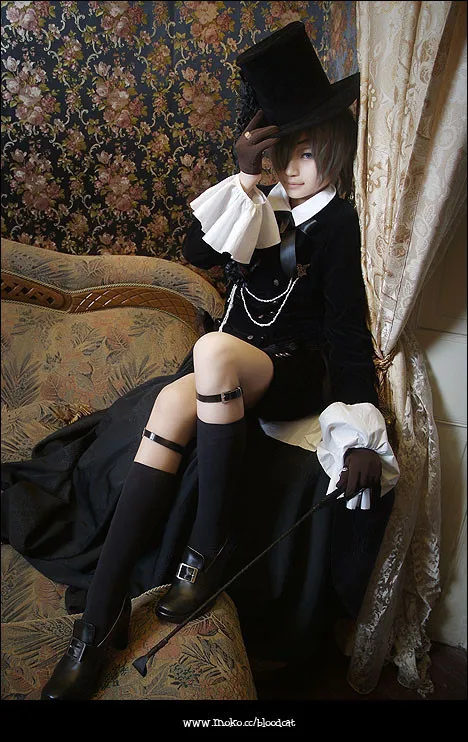 

Anime Black Butler Ciel Phantomhive Party Dress Cosplay Costume Full Set Customized Halloween Party for Women Men Costume