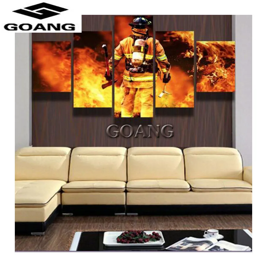

5pcs Rhinestone mosaic cross stitch needlework 3d diamond embroidery diy diamond painting Fireman firefighters decoration wall