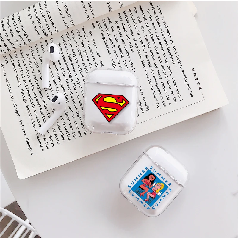 Hard PC Earphone Case For Airpods 1/2 Bluetooth Wireless Earphone Protective Clear Skin Cover For AirPods Universal Bag