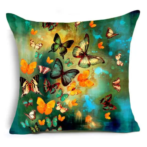 3 Colorful Butterfly Hglegyw18 ''HD череп слон хлопковое полотно наволочки для подушек дома Мягкая комната подарки односторонняя печать - Цвет: 3 Colorful Butterfly