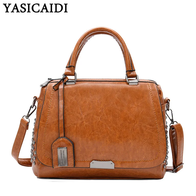 

YASICAIDI Luxury Handbags Women Bags Designer High Quality PU Leather Crossbody Bag With Rivet bolsos mujer de marca famosa 2019