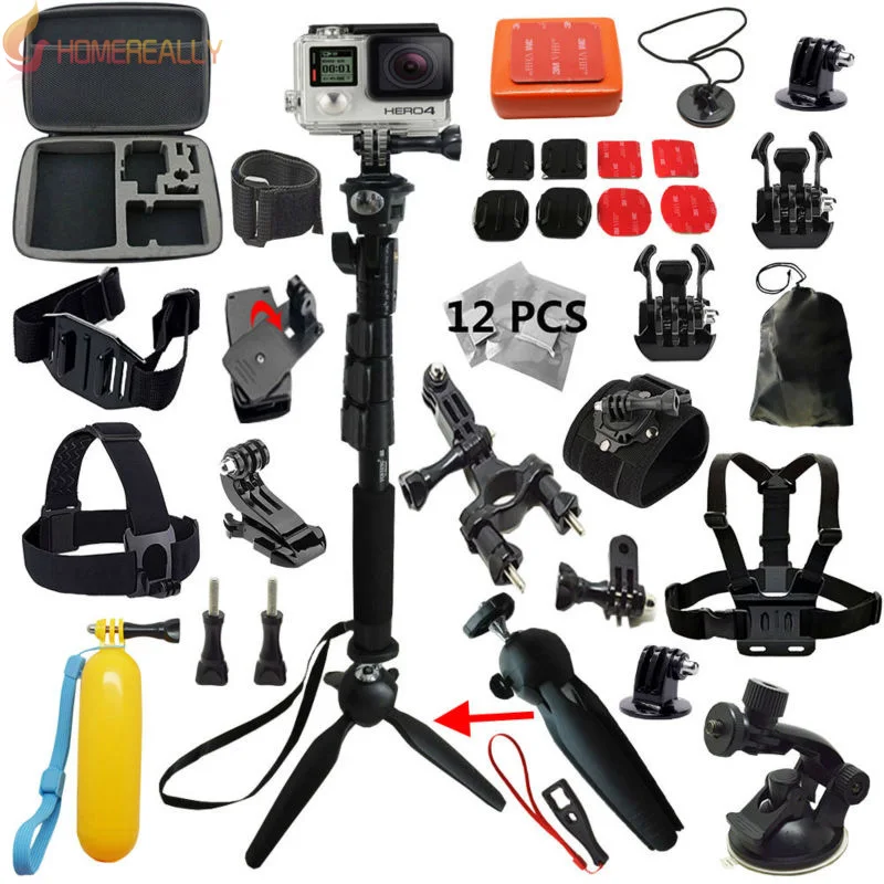

YunTeng Monopod Tripod Accessories mount kit For GoPro HERO 5 4 3 4 Session SJCAM SJ4000 Sj5000 xiaoyi 4K M10 Action Cameras