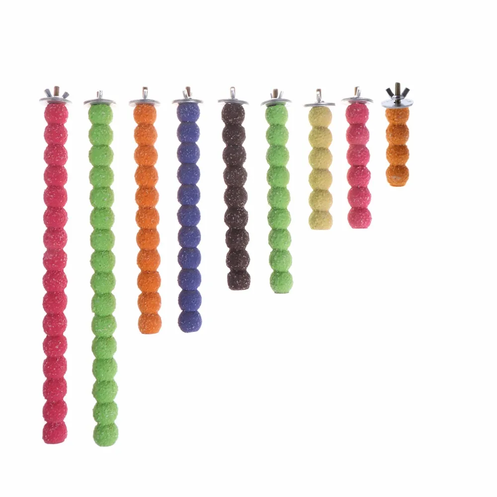 

1 Pc Bird Parrot Perch Stand Holder Wooden Toys Grinding Claw Pet Cage Platform Chewing toy Bird Supplies 5-Size C42