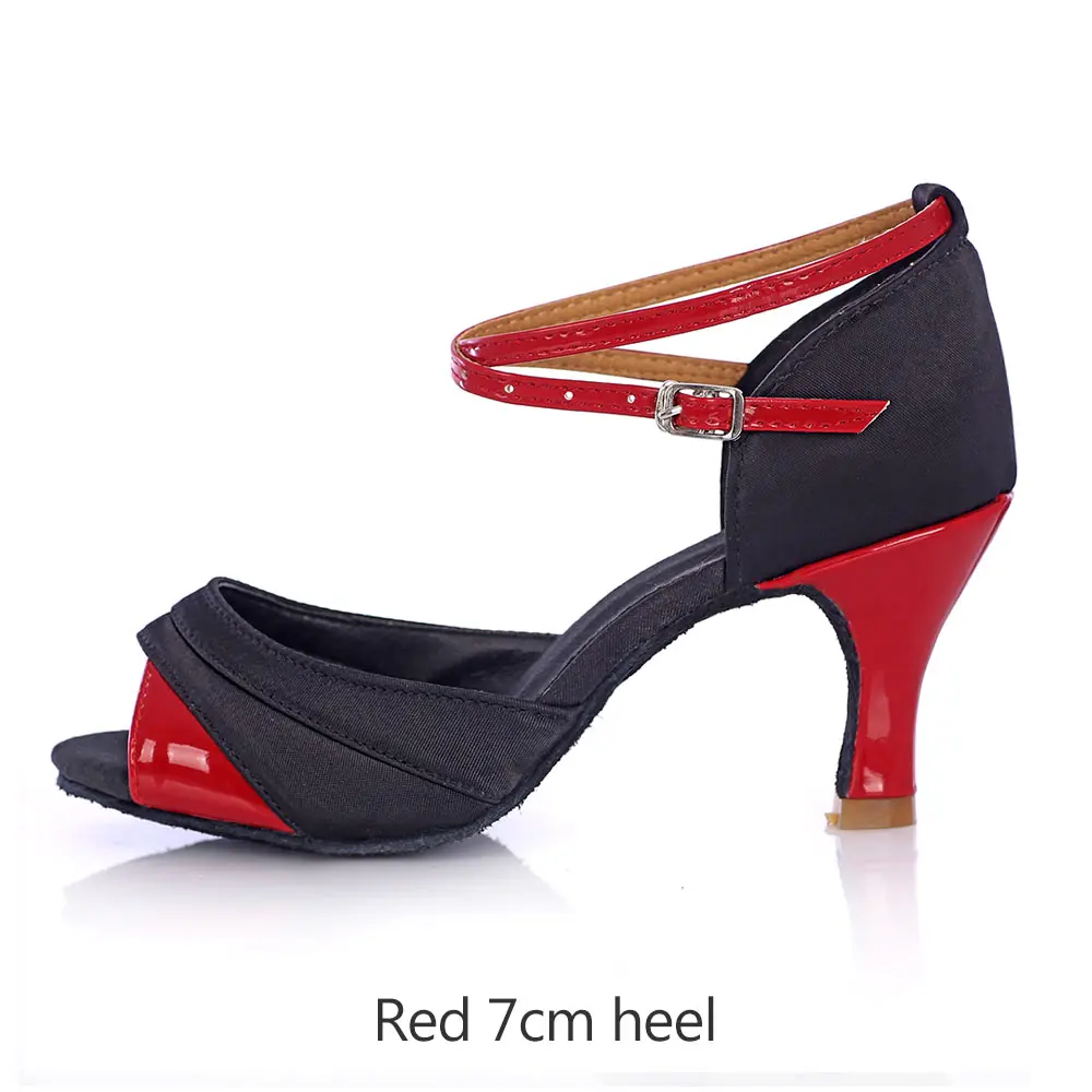 red 5cm Профессиональный Туфли для латинских танцев для Для женщин самбы/Танго/Сальса/бальные танцы обувь Daning 5 см/модель с каблуком 7 см для взрослых высокое качество Обувь для танцев - Цвет: red 5cm