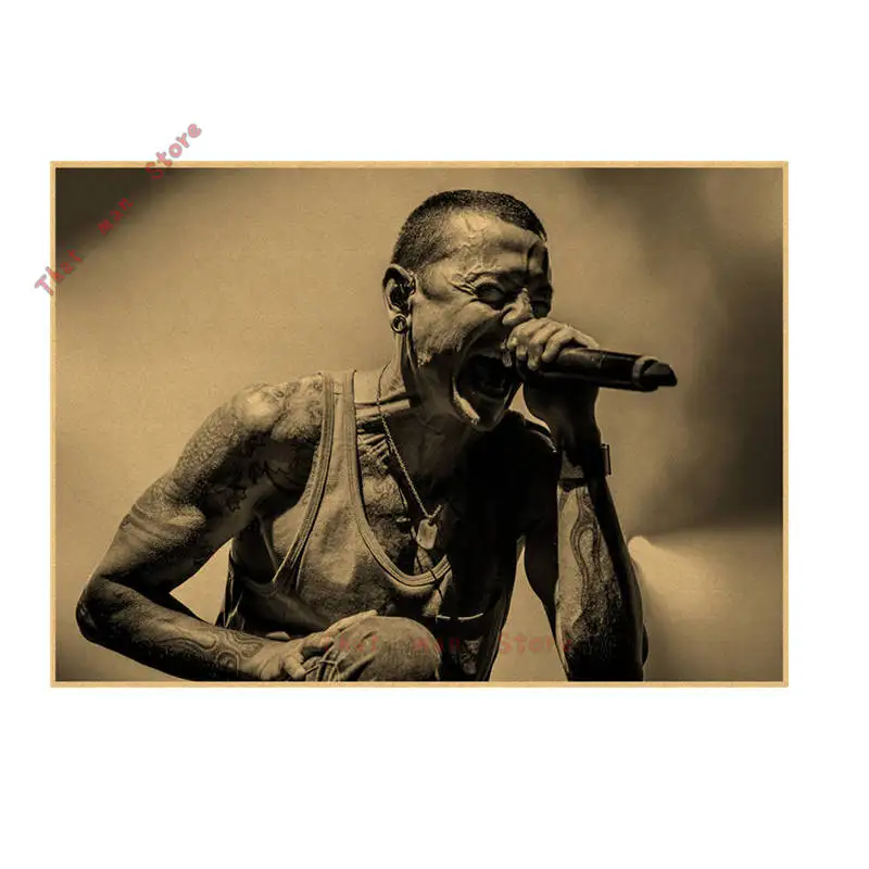 Ностальгическая рок-группа Linkin Park Честера Чарлза БЕННИНГТОНА/крафт-бумага/кафе/Бар плакат/Ретро плакат/42*30 см