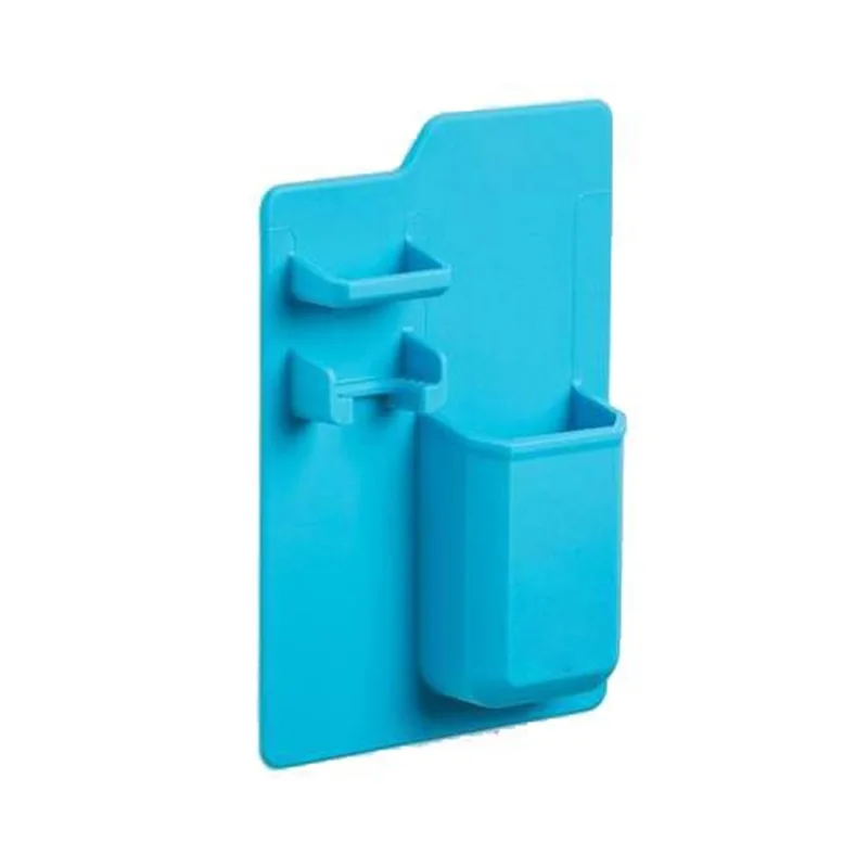 Креативный силиконовый держатель для зубной пасты и щетки, органайзер для ванной комнаты, настенный органайзер для бритвы, аксессуары для ванной комнаты - Цвет: Blue