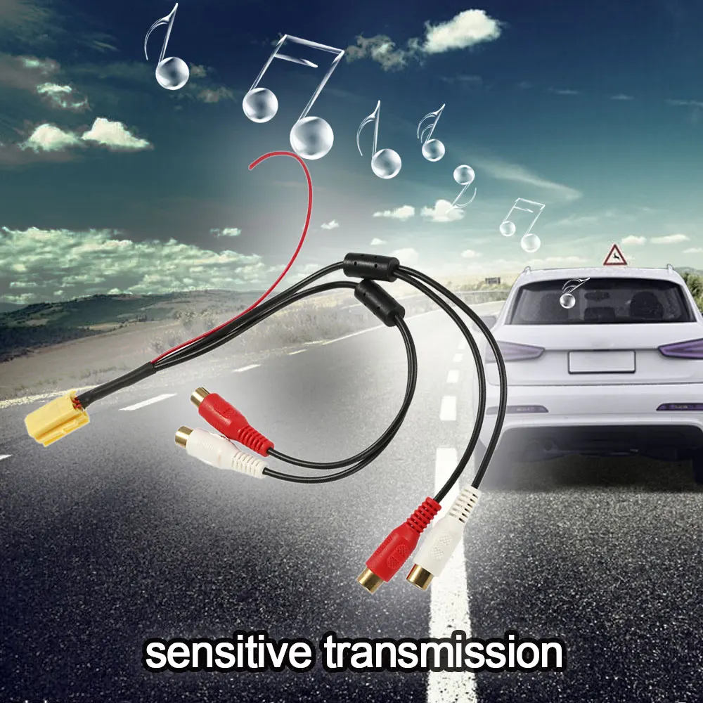 Мини 6-контактный ISO адаптер Aux Line Out 4 chinch кабель RCA разъем для VW Seat Skoda Blaupunkt VDO Audi Ford