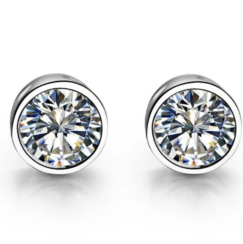 Amazon Com 14k White Gold Diamond Stud Earrings 6mm Round Screw