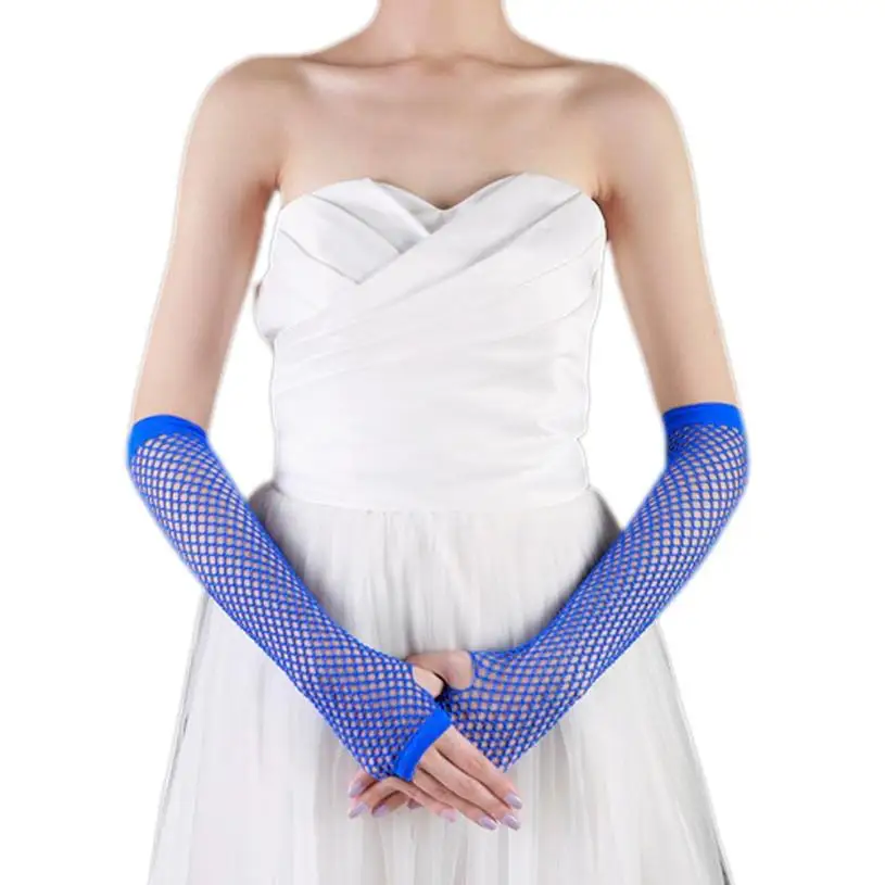 1Pair Black Punk Goth Lady Dance Costume Lace Fingerless Mesh