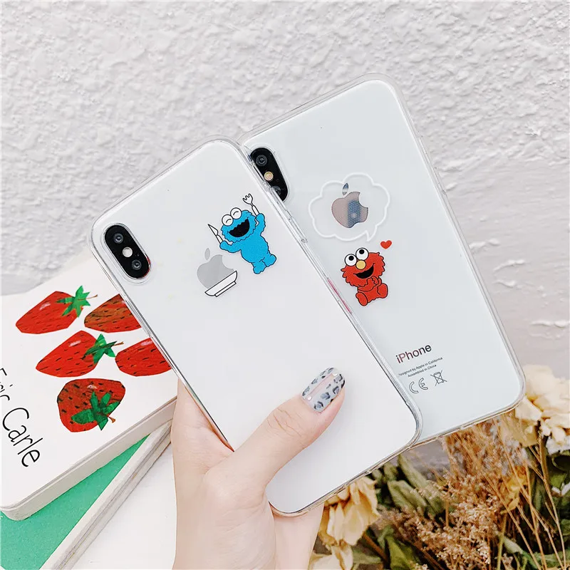 

Cute Sesame Street Phone Cases For iPhone 7 8 6S 6 Plus Case Silicone Super Clear Soft TPU Cover Case For iPhone XS MAX XR X
