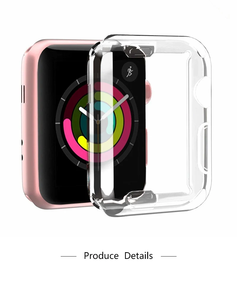 MDNEN чехол для Apple Watch, чехол для Iwatch 4, 3, 2, 1, ремешок 42 мм, 38 мм, 40 мм, 42 мм, ТПУ, защитный чехол для экрана