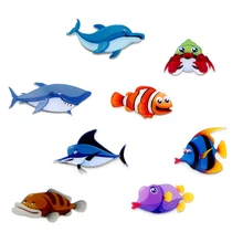 

Fashion Home Decor Creative Cute Cartoon Animal Fridge Magnets Fish pattern high quality Acrylic Refrigerator Sticker wholesale