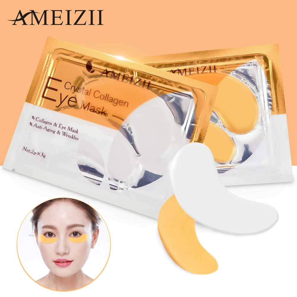 

Ameizii Gold Eye Mask Crystal Collagen Eye Hydrogel Patches Under the Eyes Dark Circles Removal Gel Eye Whitening Mask For Face