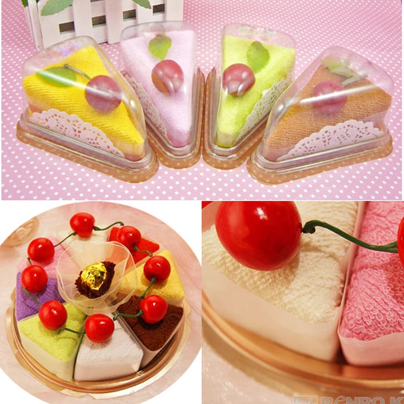 

1 PCS Lovely Face Towels Mini Sandwich shape Cake Towel Cotton Kids Hand Towel Wedding Party Gifts 20x20cm drop shipping