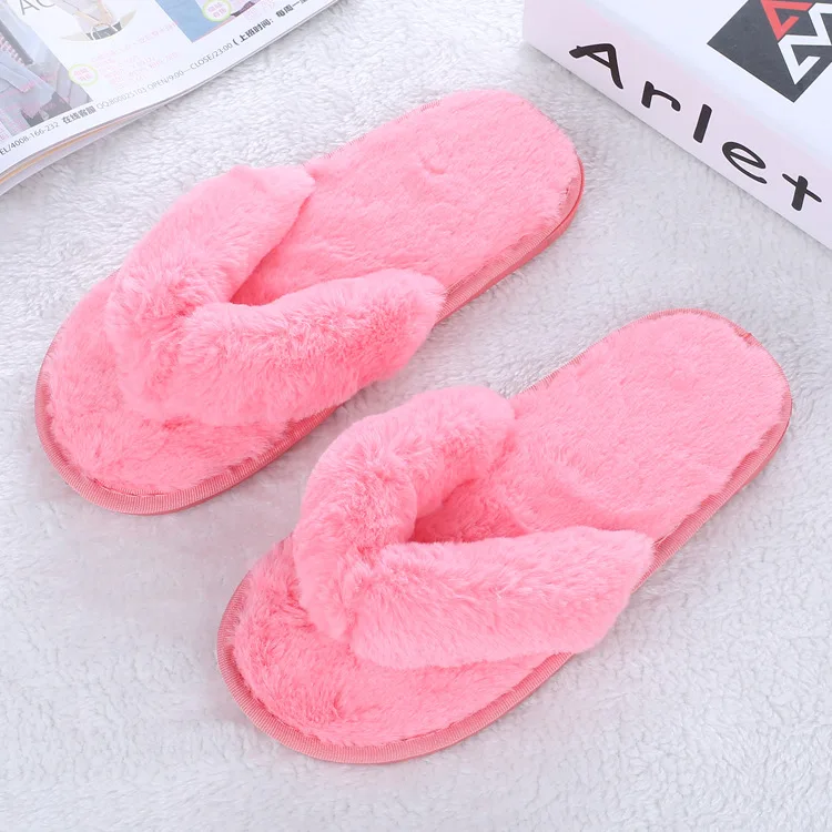 

Slippers Womens Zapatos Mujer Ladies Slip on Sliders Fluffy Faux Fur Flat New Fashion Female Casual Slipper Flip Flops Winter