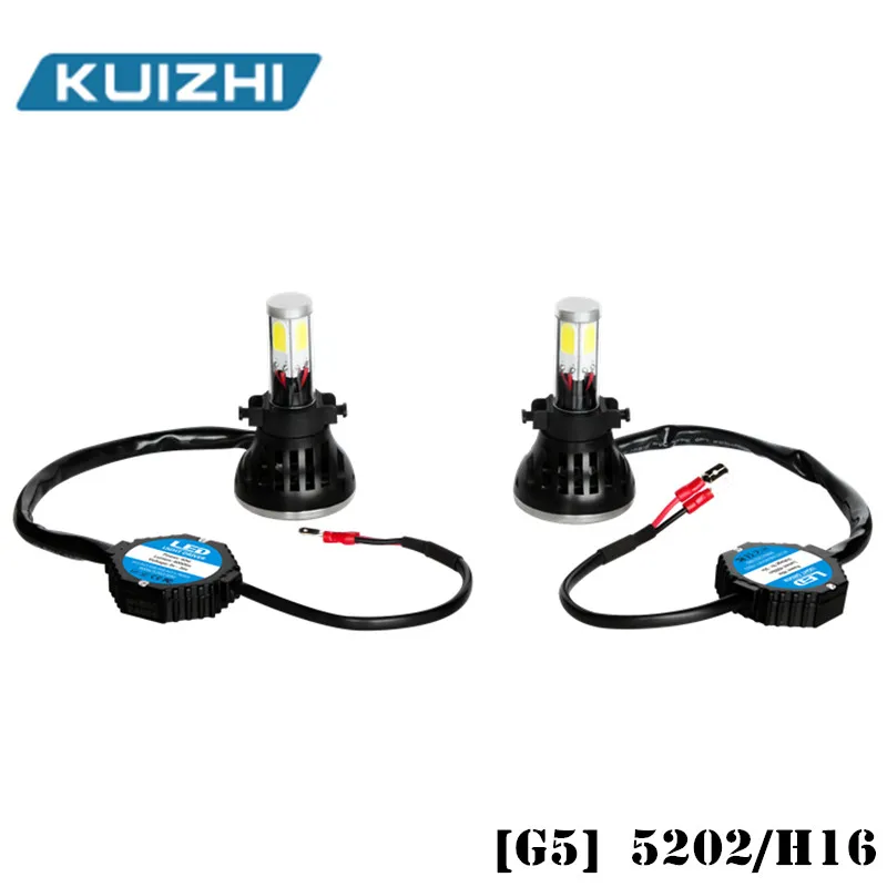 5202LED Car Auto Headlight 80W 8000LM 4 COB Waterproof Led White Bulb for Automotive Head light