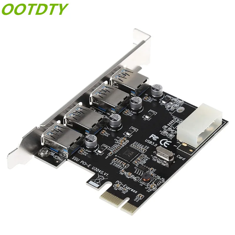 Ootdty 4 Порты и разъёмы pci-e в концентратор USB 3.0 PCI Express карты расширения адаптер 5 Гбит Скорость