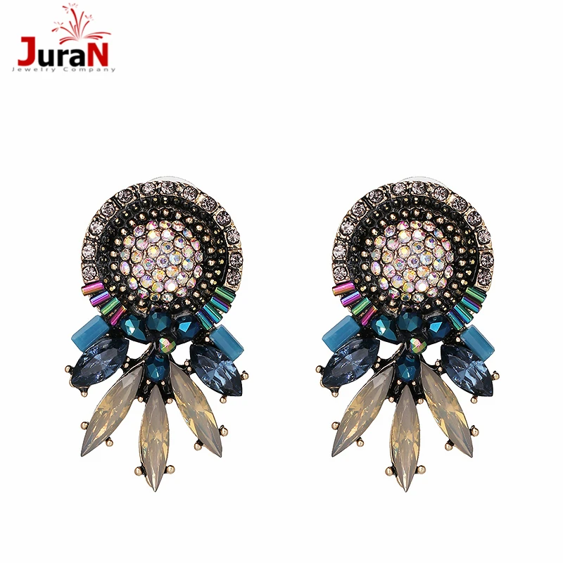 JURAN, Новое поступление, модные серьги-гвоздики с кристаллами для женщин, Винтажные серьги, высокое качество, ювелирные изделия, D3502