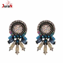 JURAN, Новое поступление, модные серьги-гвоздики с кристаллами для женщин, Винтажные серьги, высокое качество, ювелирные изделия, D3502