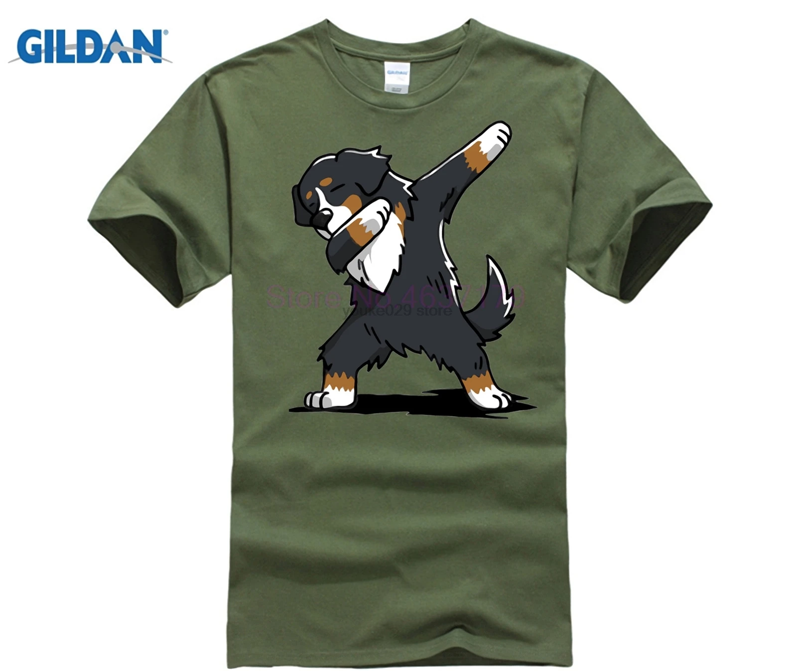 Забавная вытирая Bernese Mountain Dog T shirts Мужская Dab Dog T-shirts Мужская Повседневная модная футболка из хлопка