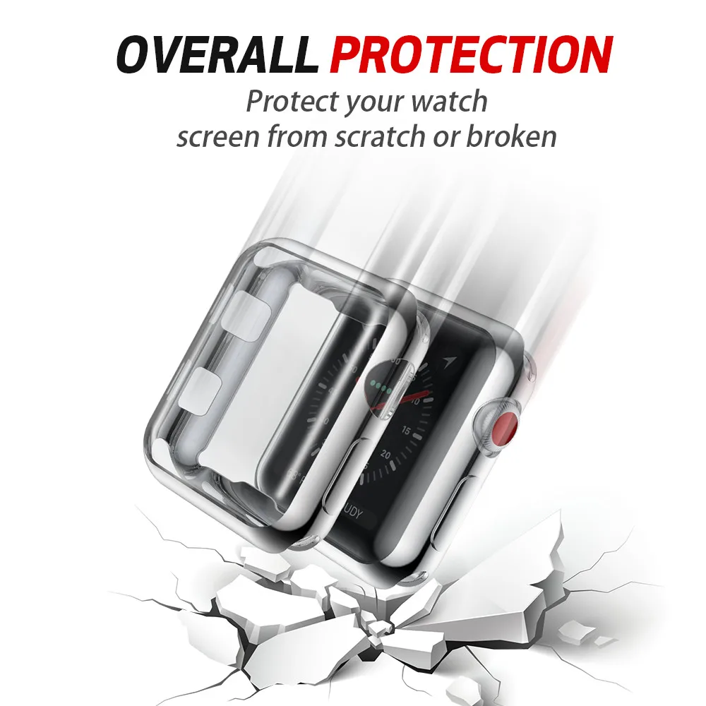 Transparent Cover for Apple Watch Case 38mm 42mm Plastic Soft Cover for Apple Watch Series 3 2 1 TPU Soft and Slim Protect Cover Transparent Cover for Apple Watch Case 38mm 42mm Plastic Soft Cover for Apple Watch Series 3 2 1 TPU Soft and Slim Protect Cover